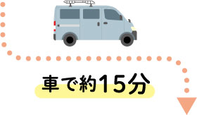 車で約15分