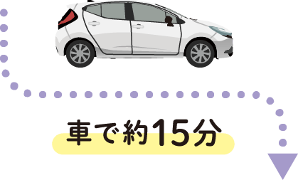 車で約15分