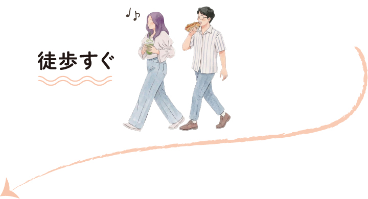 徒歩すぐ