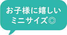 お子様に嬉しいミニサイズ◎